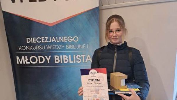 Agata Szykuła - laureatką Diecezjalnego Konkursu Wiedzy Biblijnej Młody Biblista